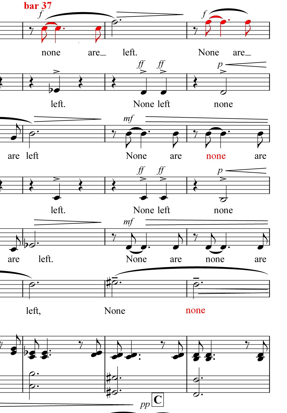 Lament corrections for Soprano 1 & Bass parts