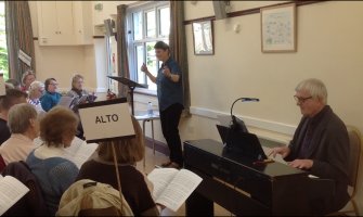 Singing the Three Tommies at the April 2018 workshop